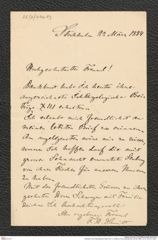 Nachlass Franz Steindachner, Brief von F. A. Smitt an Franz Steindachner (22.03.1884), Inv.Nr. 494.03, Seite 1
